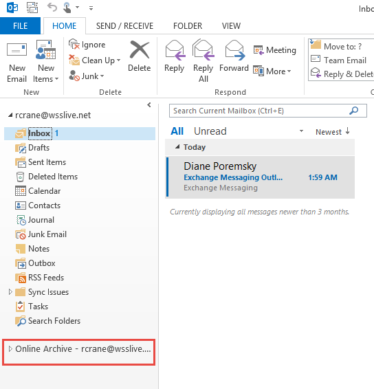 Enable Office 365 Exchange Online Archive