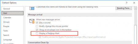 disable desktop alerts