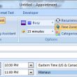 Outlook 2007 and up have a time zone selector button on appointments