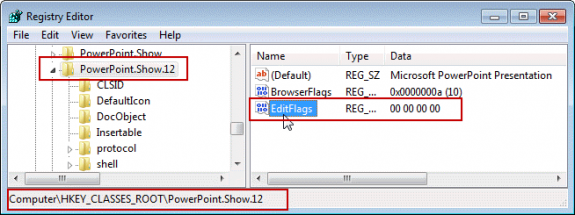 EditFlags in the Registry Editor