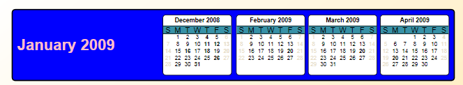 Standard Month Calendar