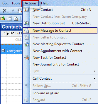 Use the new message to command in Outlook 2003 and older versions