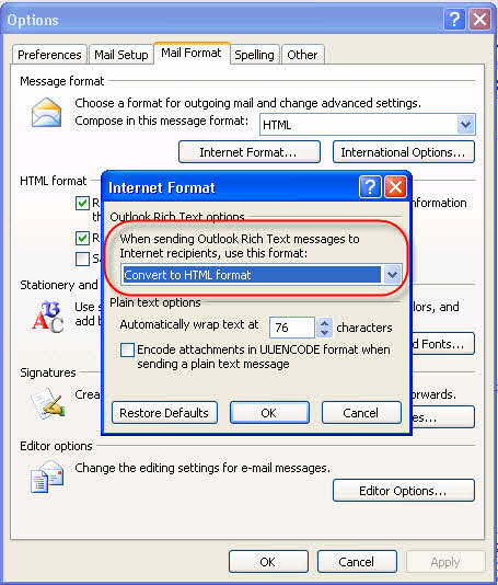 ошибка выгруженного старого объекта или почтового добавления Outlook 2003
