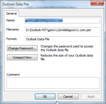 Compact data file dialog