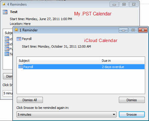 Double reminders dialog in Outlook