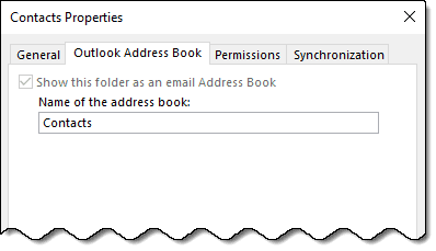 default address book setting