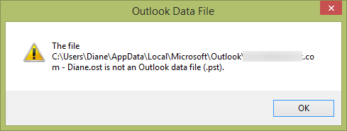 Error message that ost is wrong