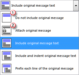 Outlook reply and forward format options