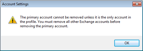 Primary account warning dialog
