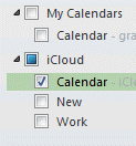 Select only the icloud calendar before printing