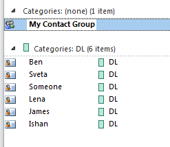 After you run the macro, the contacts are in the desired category