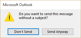 Do you want to send without a subject?