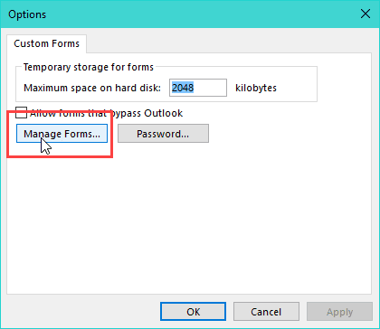 error de Outlook 2010, el formulario de moda no se puede abrir