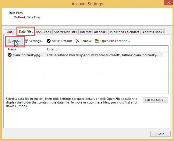 Using IMAP Accounts In Outlook