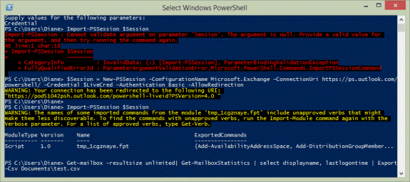 Use PowerShell to get a list in users and the last logon time