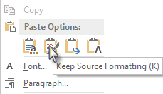 Keep source formatting command