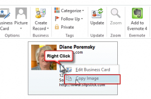 Right click to copy the business card image