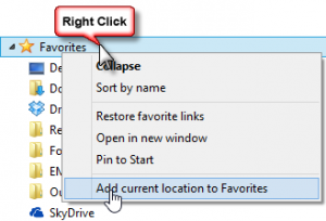 Right click and add to Favorites