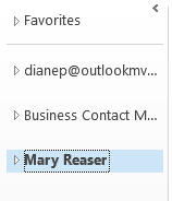 Shared mailbox names in the folder list