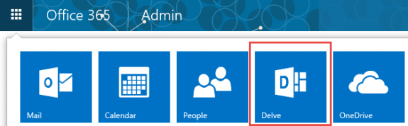 delve on the office365 app launcher