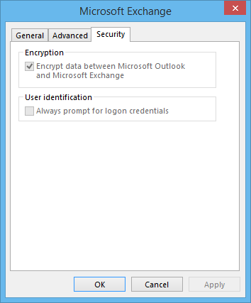 Outlook 2016 - Exchange doesn't have a connection tab