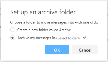 set up an archive folder in outlook 2016