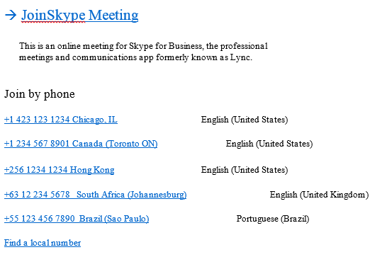 Skype meeting before changing numbers