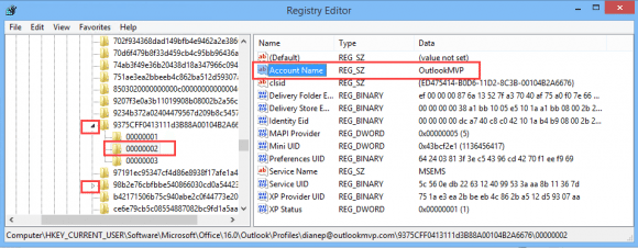 edit the account name in the registry