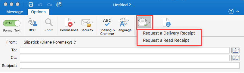 how to turn on read receipts outlook