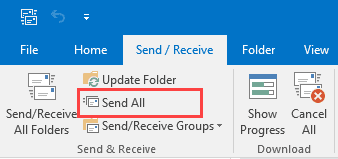 use send all command to send mail