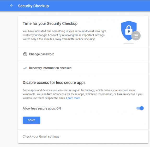 google less secure apps
