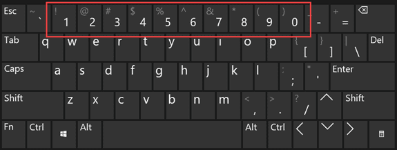 use the number row on the keyboard