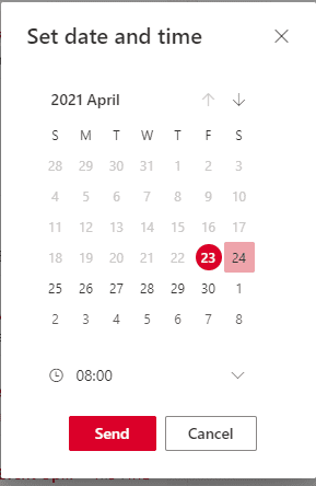 select a date and time