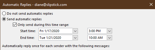 schedule automatic replies
