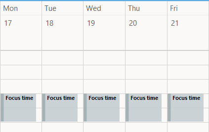 default focus time appointment