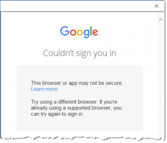 google can't sign in