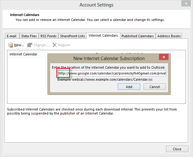 Connect Gmail Calendar to Outlook