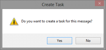 Create a task for the sent message