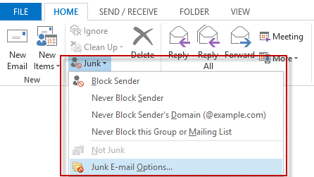 microsoft office email keeps going to junk