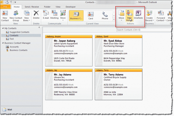 Mail merge command in Outlook 2010/2013