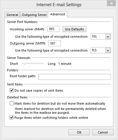 where is account settings for outlook