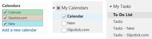 The new folder names in Outlook