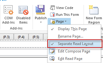 Check the settings for separate read page
