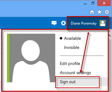 Sign out of outlook.com