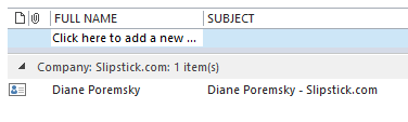 Subject field in Outlook Contact