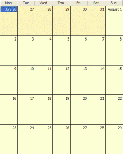 Calendar with the wrong day
