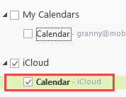 icloud calendar folder